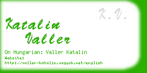 katalin valler business card